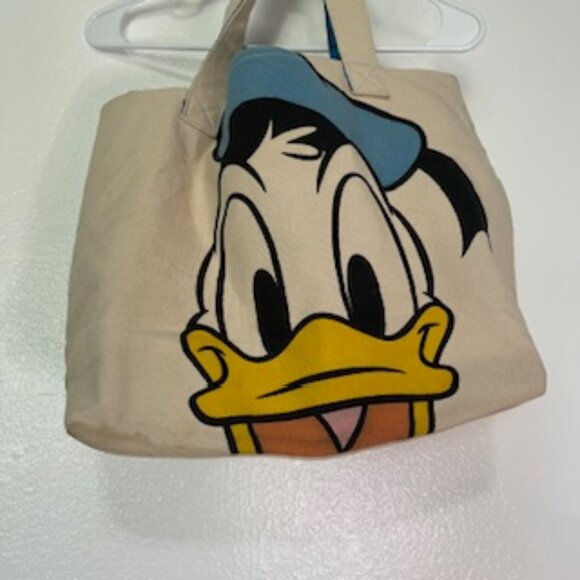 Disney Donald Duck Canvas Tote Bag Fabric Lined - Picture 4 of 8